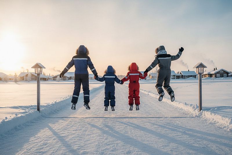 Jumping over the Arctic Circle line