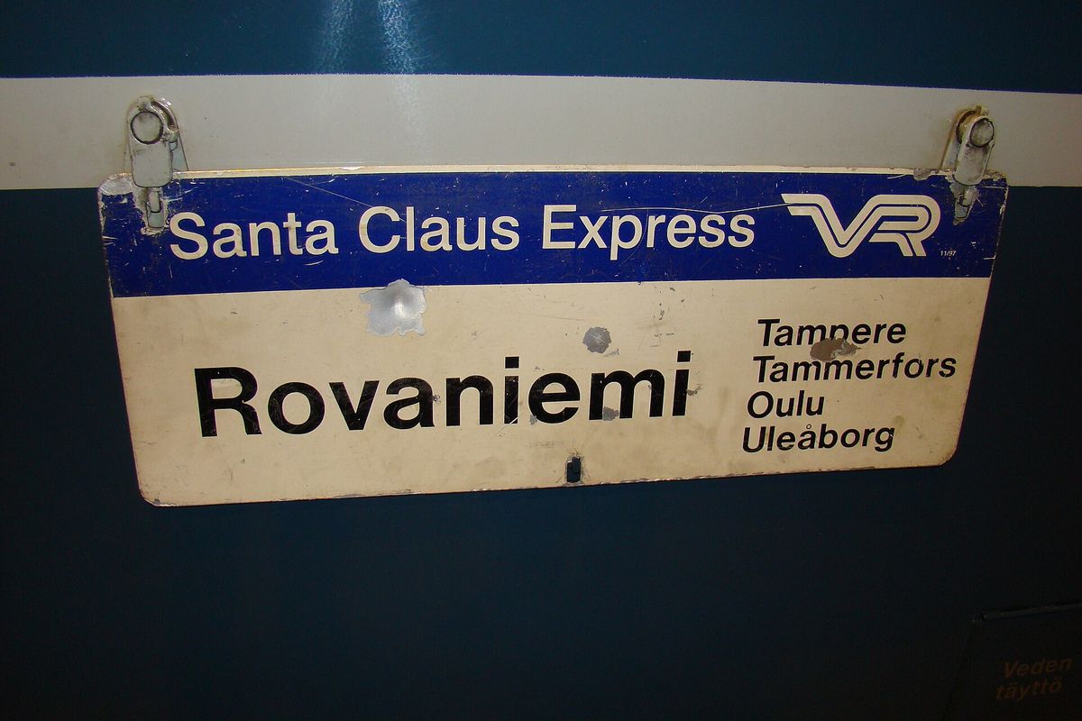 The Santa Claus Express night train at Rovaniemi station